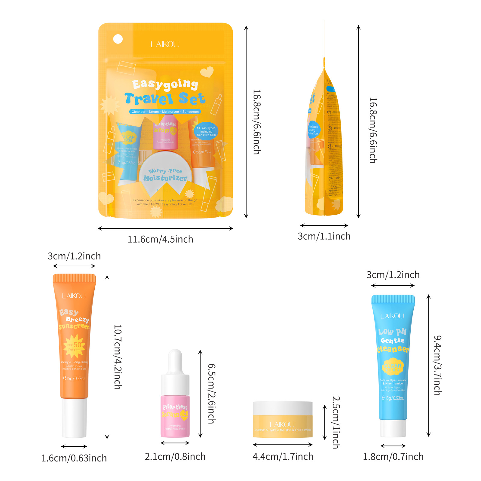 Hyaluronic Acid Serum - Laikou 세라마이드 여행용 세트, 저Ph 부드러운
