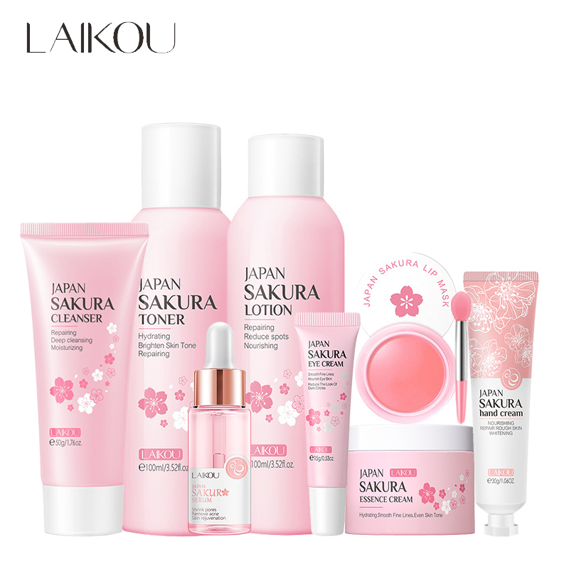 LAIKOU 사쿠라 페이셜 스킨 케어 세트, 보습 영양 - Hyaluronic Acid Serum 리뷰 및 가격